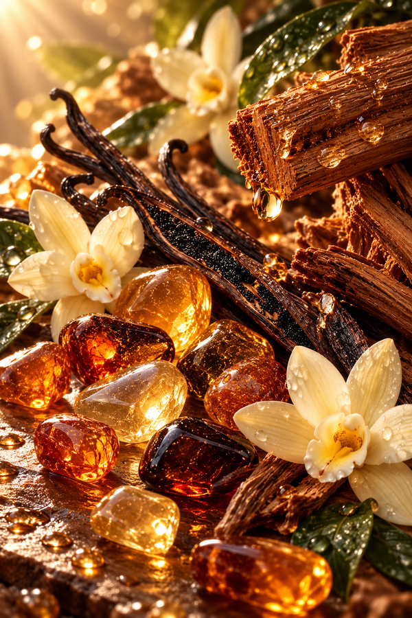 Notes de fond de Fondant parfumé - Ambre et Safran